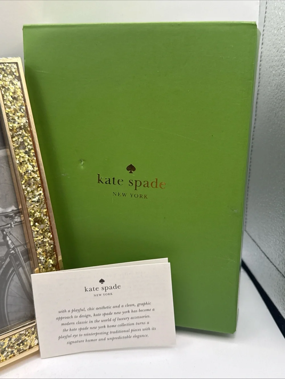 kate spade x lenox Gold Glitter Frame with Metallic Trim